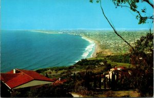 Vtg Looking North Along Coast Palos Verdes Hills California CA Chrome Postcard