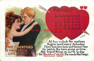 Valentine Day, Rockford Watch Advertising, Outcault,Calendar, Clarkston WA