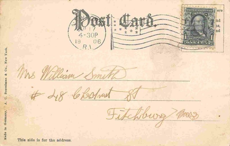 USS Massachusetts Battleship US Navy Ship 1906 postcard