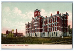 c1910's View Of Clark University Building Worcester Massachusetts MA Postcard