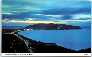 Postcard - Llandudno Bay & Great Orme at Night - Wales