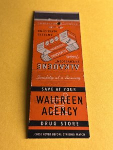 Vintage Matchbook Cover Walgreen Agency Drug Store MB182