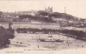 France Lyon Place Bellecour et coteau de Fourviere