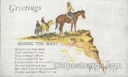 Greetings Western Cowboy Unused 