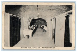 c1940's Interior View Cave Club Dining Area Nogales Mexico Posted Postcard