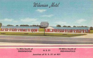 WIlsonian Motel US 31 Greenwood Indiana linen postcard