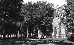 Waterville ME Old Colby College Campus Looking North RPPC Real Photo Postcard