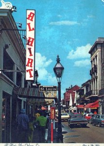 VINTAGE POSTCARD CONTINENTAL SIZE AL HIRT'S STORE STREET SCENE NEW ORLEANS 1973