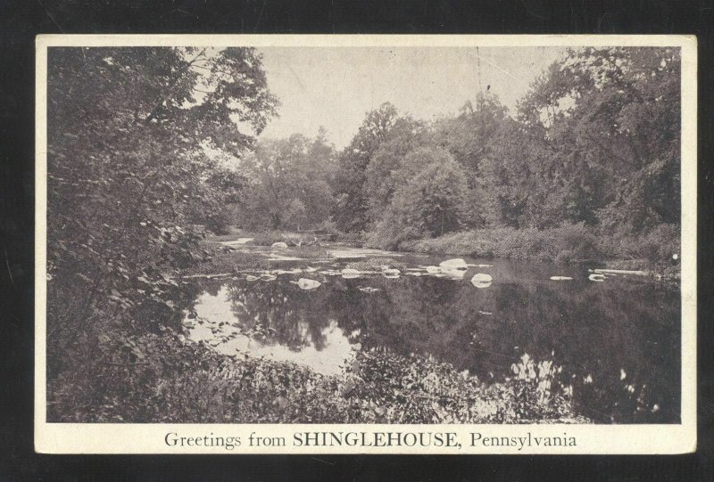 GREETINGS FROM SHINGLEHOUSE PENNSYLVANIA PA. VINTAGE POSTCARD