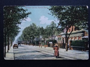 London FOREST GATE Earlham Grove shows EARLHAM HALL c1907 Postcard