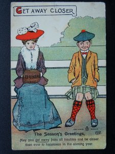 Greeting SCOTTISH ROMANCE Get Away Closer c1907 Postcard by W.R.& S.