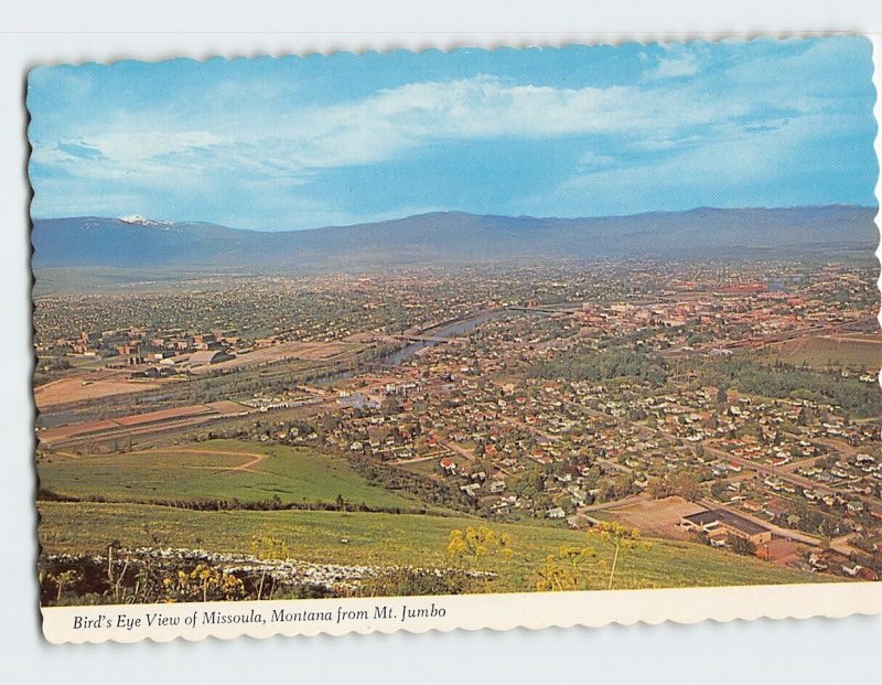 Postcard Bird's Eye View of Missoula, Montana from Mt. Jumbo, Missoula, Montana