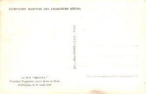 MS Brazza Chargeurs Reunis Ship Postcard