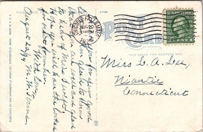 Vintage Postcard SPRINGFIELD MA FOREST PARK PECOUSIC VILLA  JQ11