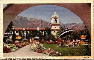 Vtg 1940s El Mirador Hotel Gardens Palm Springs California CA Unused Postcard