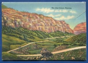 Big Horn Mountains Wyoming wy views scenes old linen postcard folder