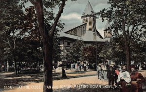 OCEAN GROVE NEW YORK (SHOULD BE NEW JERSEY)~CLOSE AUDITORIUM BUILDING POSTCARD