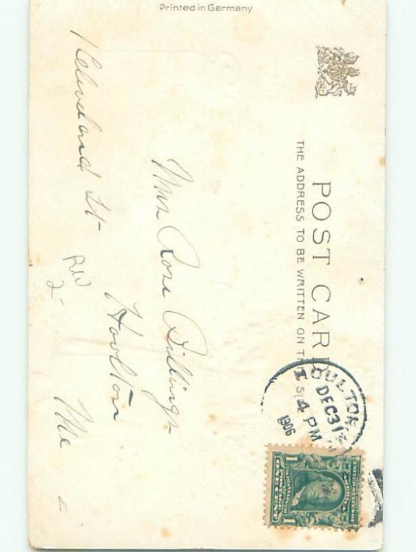 Divided-Back NEW YEAR SCENE Great Postcard W7418