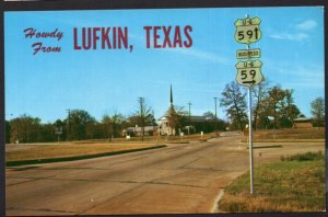 Texas Howdy from LUFKIN U.S. Highway 59 - Chrome