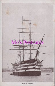 Military Postcard - H.M.S.Victory in Portsmouth Harbour  RS37990