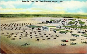 Vtg San Marcos Texas TX Gary Air Force Base Flight Line Aircraft Planes Postcard