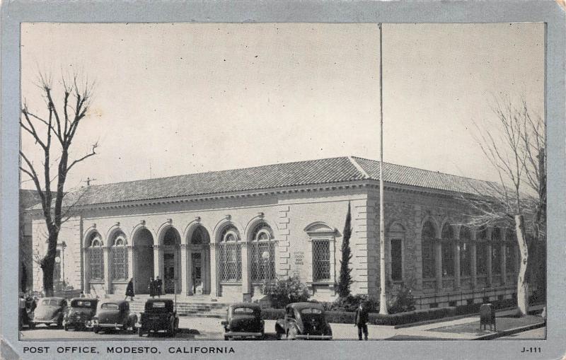 Post Office, Modesto, California, Early Postcard, Unused