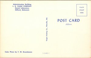 Vtg Milford Delaware DE L.D. Caulk Company Administration Building Postcard