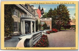 Postcard NY Hyde Park - Home of Franklin D Roosevelt