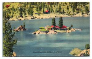 Mid-1900s Treasure Island, Big Bear Lake, CA Postcard