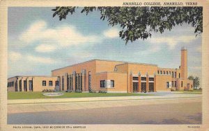 Amarillo College Amarillo Texas linen postcard