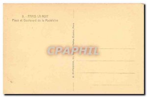 CARTE Postale Old Paris Night Place and Boulevard de la Madeleine