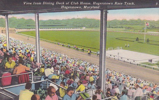 Maryland Hagerstown Race Track View From Dining Deck Of Club House Horse Racing