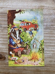 The Interrupted Feast, Fire Dept, Badger, 363, Racey Helps, Vintage Postcard