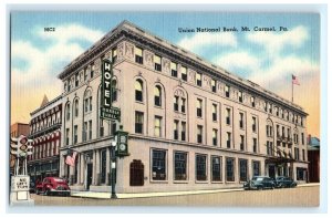 Union National Bank MT Mount Carmel Pa Pennsylvania Postcard (CK4)
