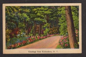 NY Greetings from KERHONKSON NEW YORK Postcard Linen PC