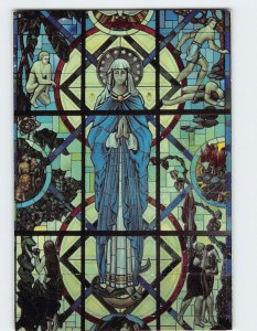 Postcard Stained Glass Window, Mary, Queen Of The Universe Shrine, Orlando, FL