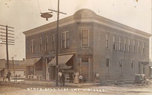 Peoples State Bank Real Photo Cuba City WI 