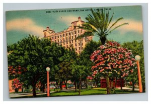Vintage 1944 Linen Postcard City Plaza & Hamilton Hotel Laredo Texas