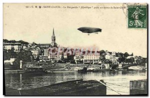 Old Postcard Parc de St Cloud The Airship Republic passes over Saint Cloud Ze...