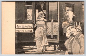 Fantasy~Dressed Rams Board “Train Des Moutons”~Sheep Board For Monaco~B&W 1905