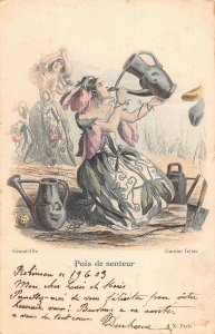 L338 Fairies sweet pea 1903 fantasy comic vintage postcard