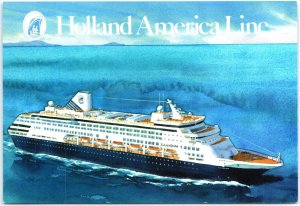 VINTAGE CONTINENTAL SIZE POSTCARD HOLLAND AMERICA'S MS ZANDAM CRUISE SHIP