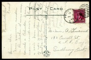 h3489 - PEMBROKE Ontario Postcard 1946 Post Office & Bridge