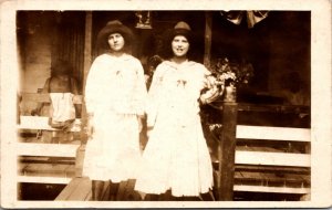 Real Photo PC Two Women Outside Their House in/near Atlantic City, New Jersey