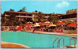 Playboy Hotel Pool Oracabessa Jamaica Resort Bathers Postcard