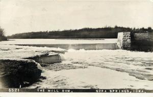 c1910 RPPC Postcard; The Mill Dam, Nora Springs IA 6521 near Mason City Posted