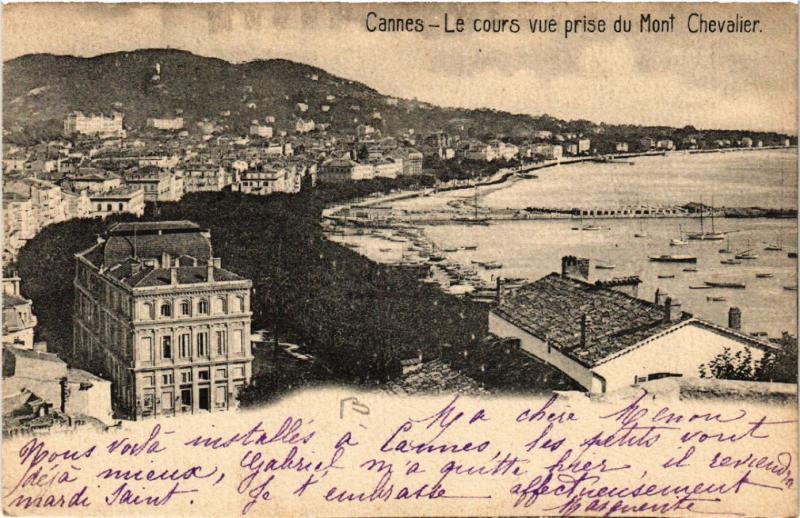 CPA AK CANNES - Le cours vue prise du Mont Chevalier (514073)