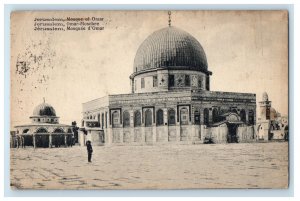 c1910 Jerusalem Mosque of Omar Palestine Dome of the Rock Antique Postcard