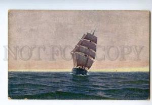 249052 RUSSIA KLIMENKO sailing ship Geksher military post RPPC