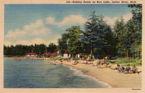 US    PC1900 BEACH ON BURT LAKE, INDIAN RIVER, MICH.